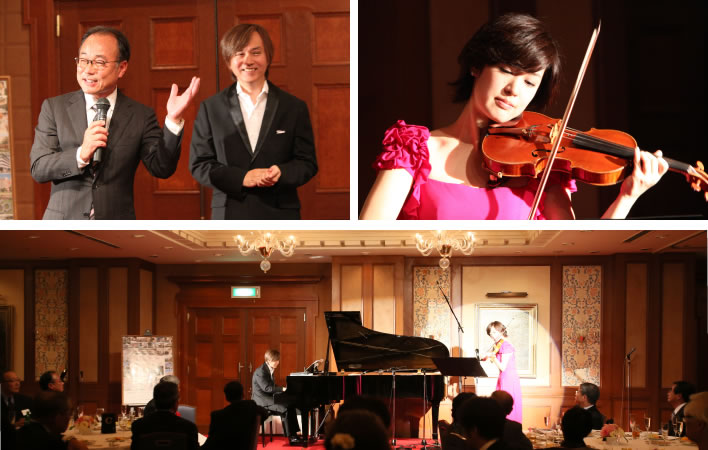 羽毛田 丈史さんと、松本 蘭さんによるピアノとバイオリンのミニコンサート